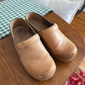 Brown Leather Clogs